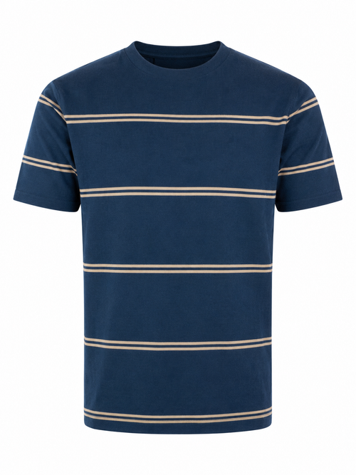 Crew Neck Knit Tee - Navy